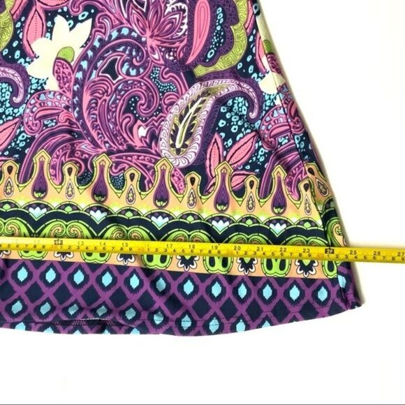 Hot Mama Multicolor Floral Blouse Size S 3/4 Sleeve - Picture 7 of 11